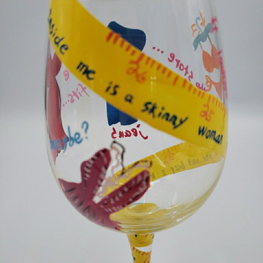 Diet Weight Loss Wine Glass Hand-Painted Lolita Love my Wine Friend Gift Ideas